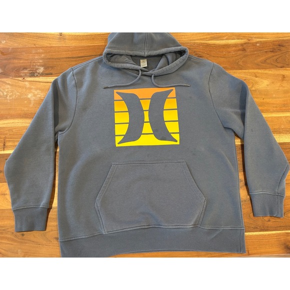 Hurley Other - Hurley Mens XL Sunset Logo Pullover Hoodie Blue Gray Fleece Sweatshirt RN100759